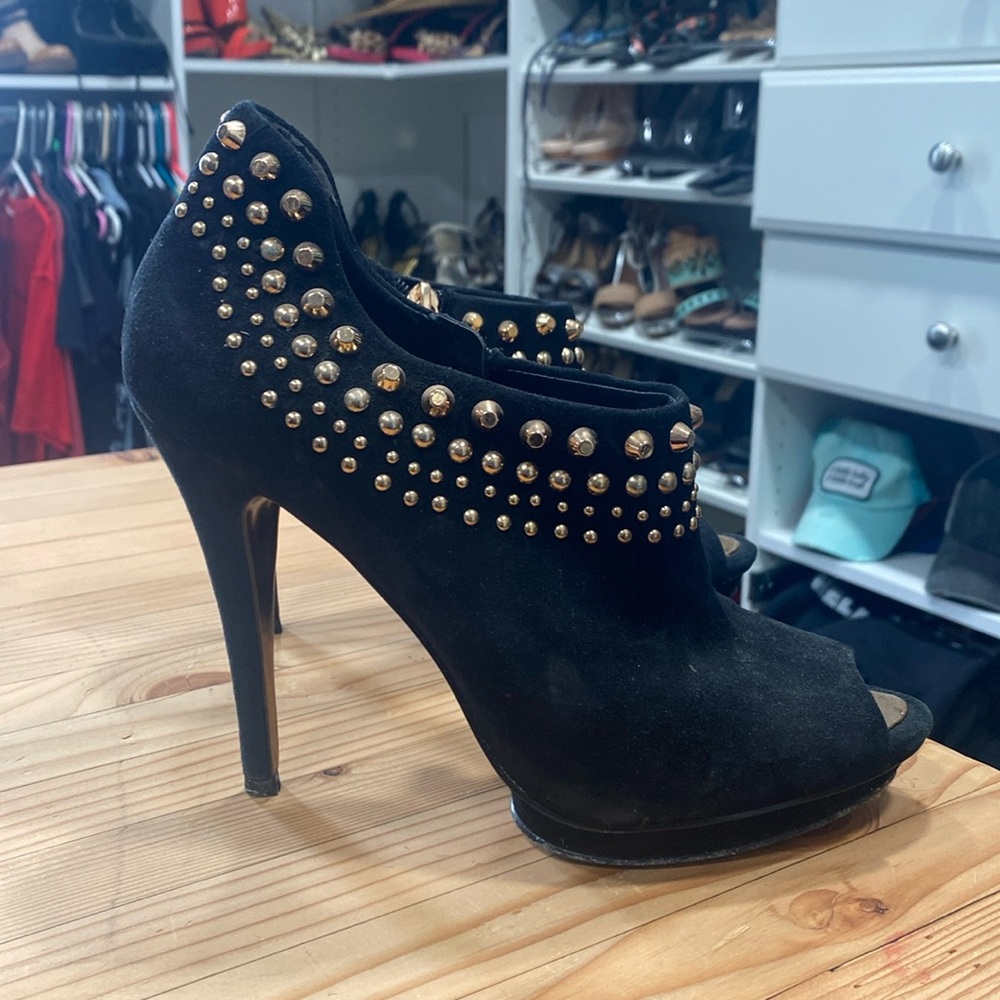 Peep toe booties